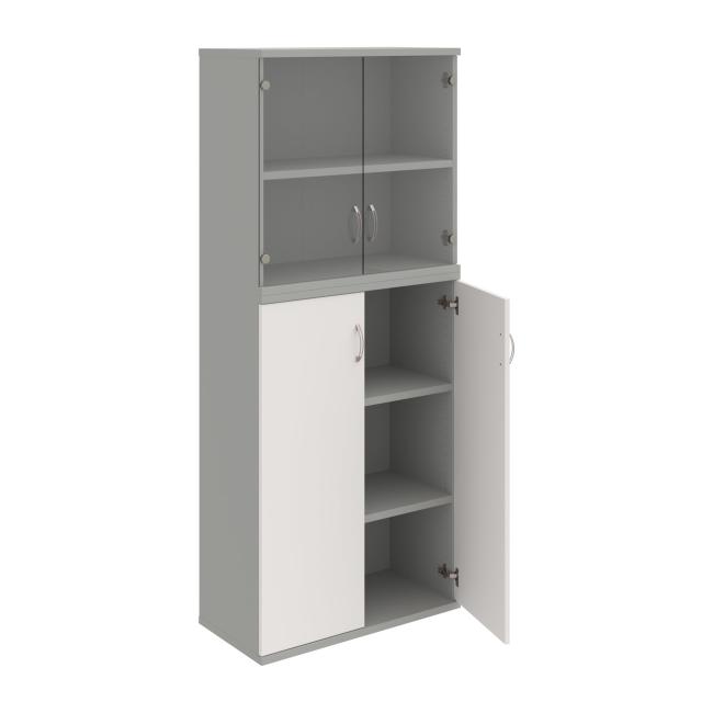 Stabiles Regal, 80x192x40 cm, weiß/grau