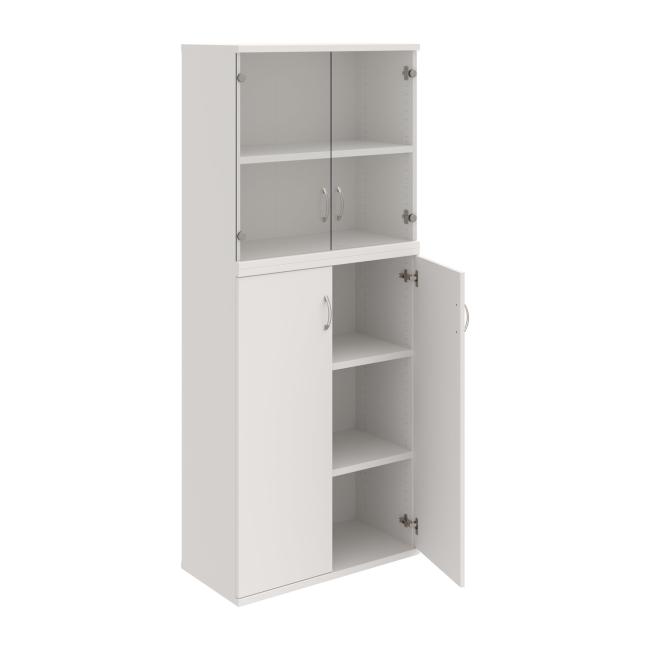 Stabiles Regal, 80 x 192 x 40 cm, weiß/weiß
