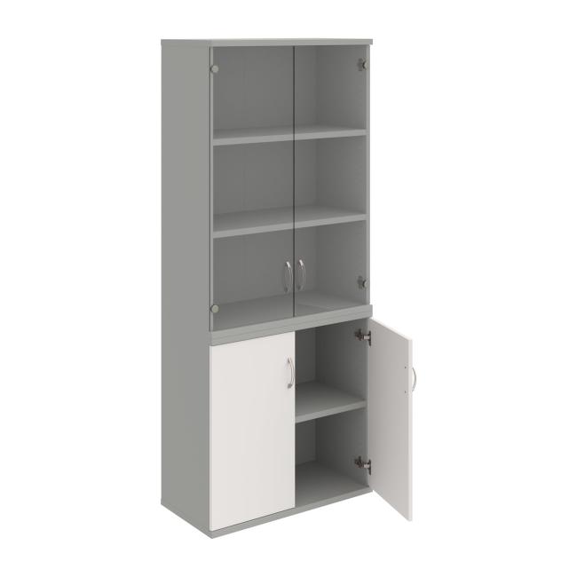 Stabiles Regal, 80x192x40 cm, weiß/grau