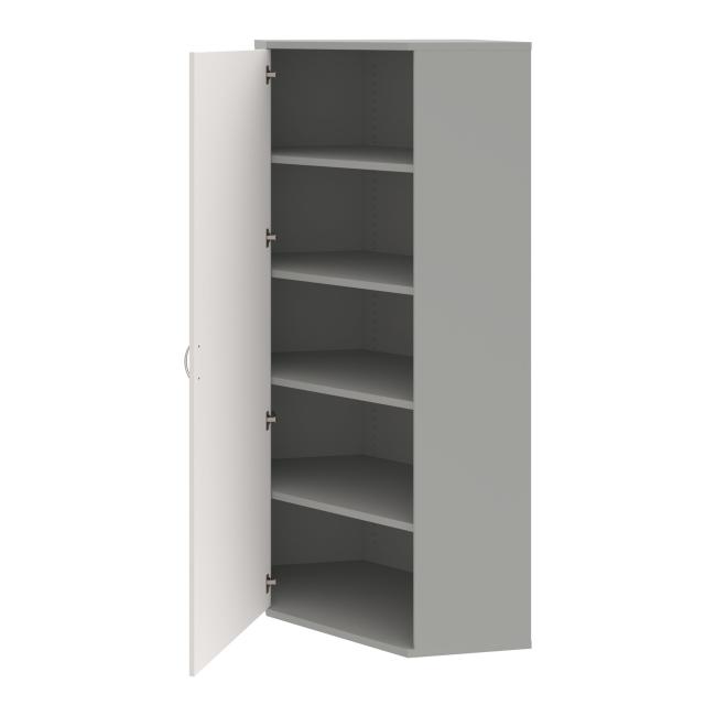 Regalschrank L Strong, 80x192x40 cm, weiß/grau