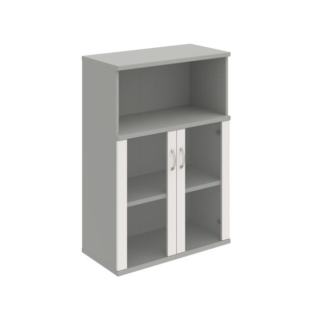 Stabiles Regal, 80x115,2x40 cm, weiß/grau