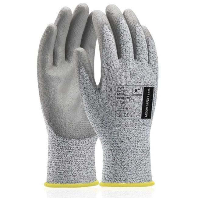 [AR500908] Halbgetauchte Handschuhe JULIUS, grau, Größe 8/M