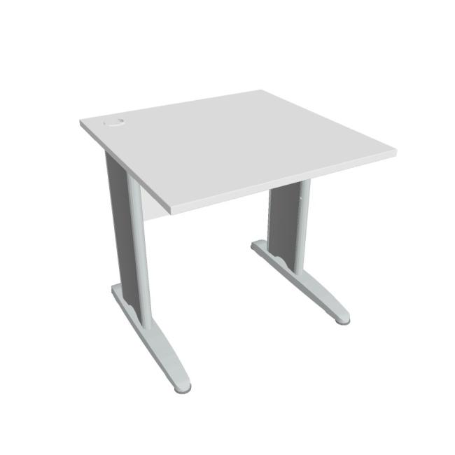 [ON840199] Schreibtisch Cross, 80 x 75,5 x 80 cm, weiß/metall