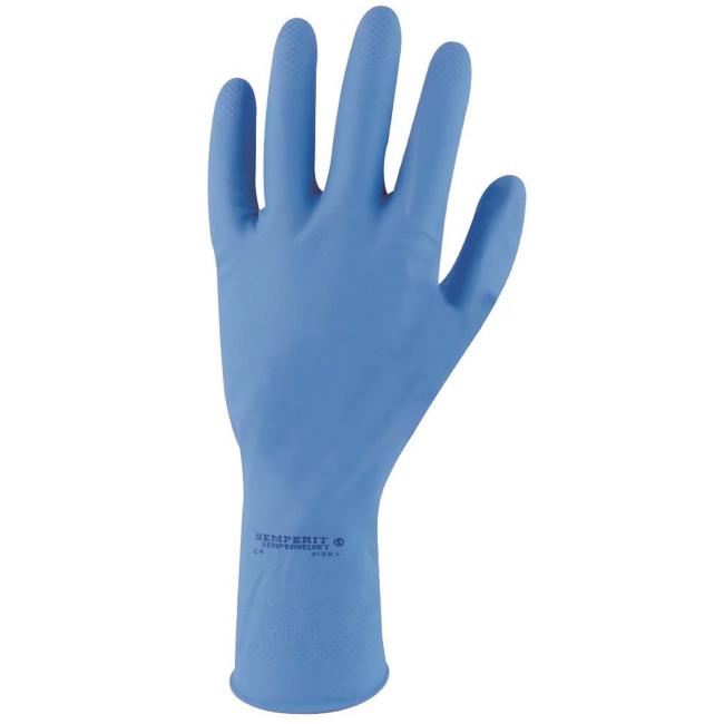 [AR506142] Schutzhandschuhe aus Latex, SEMPERVELVET, blau, Größe 9/L