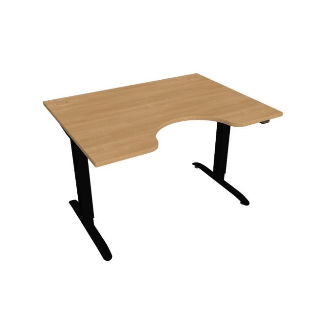Motion Ergo Schreibtisch, ZO, 2S, 120x70,5-120,5x90 cm, Eiche/Schwarz