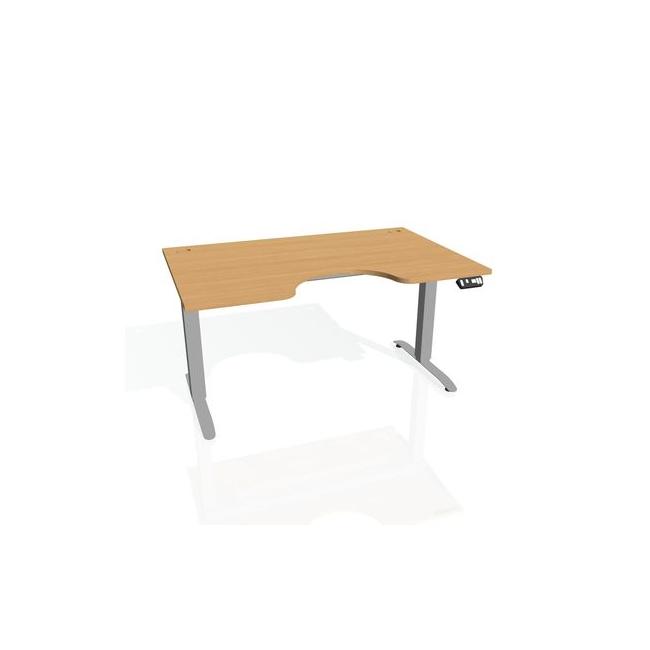 Motion Ergo Schreibtisch, PO, 2S, 120x70,5-120,5x90 cm, Buche/Grau