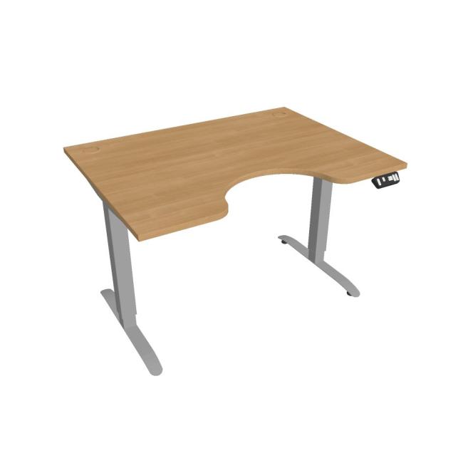 Motion Ergo Schreibtisch, PO, 2S, 120x70,5-120,5x90 cm, Eiche/Grau