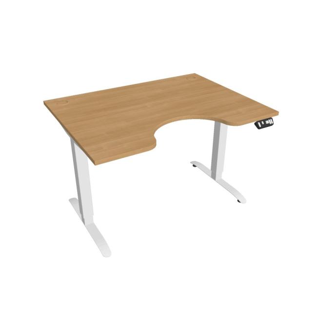 Motion Ergo Schreibtisch, PO, 2S, 120x70,5-120,5x90 cm, Eiche/Weiß