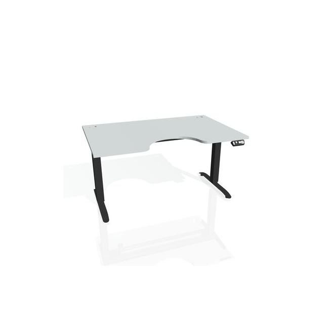 Motion Ergo Schreibtisch, PO, 2S, 120x70,5-120,5x90 cm, grau/schwarz