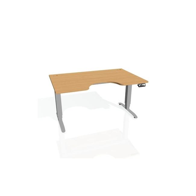[ON912322] Motion Ergo Schreibtisch, PO, 3S, 120x61-128x90 cm, Buche/Grau