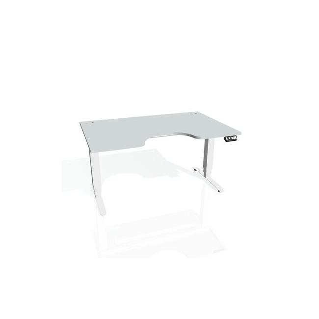 [ON912383] Motion Ergo Schreibtisch, PO, 3S, 120x61-128x90 cm, grau/weiß