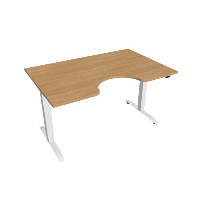Motion Ergo Schreibtisch, ZO, 2S, 140x70,5-120,5x90 cm, Eiche/Weiß
