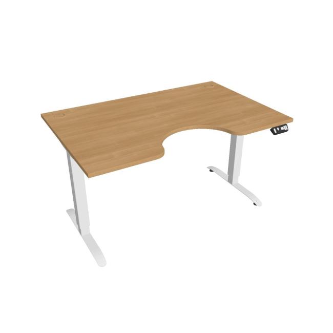 [ON914143] Motion Ergo Schreibtisch, PO, 2S, 140x70,5-120,5x90 cm, Eiche/Weiß
