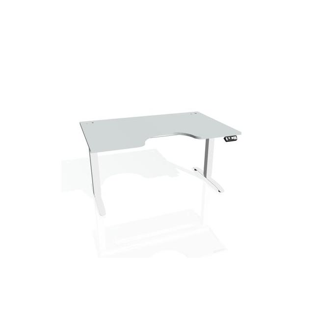 [ON914183] Motion Ergo Schreibtisch, PO, 2S, 140x70,5-120,5x90 cm, grau/weiß
