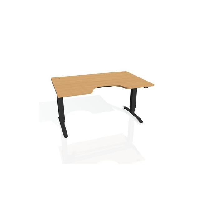 [ON914221] Motion Ergo Schreibtisch, ZO, 3S, 140x61-128x90 cm, Buche/Schwarz
