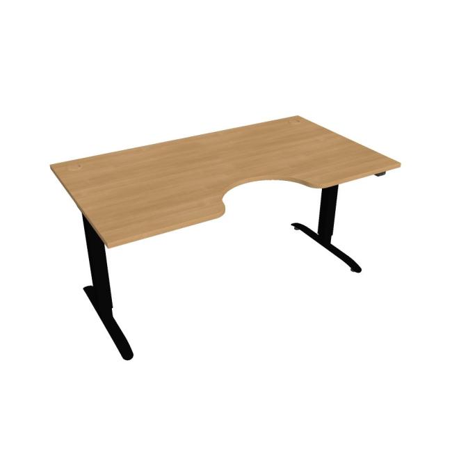 Motion Ergo Schreibtisch, ZO, 2S, 160x70,5-120,5x90 cm, Eiche/Schwarz
