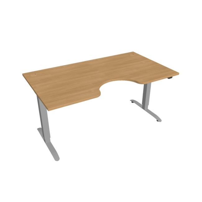 Motion Ergo Schreibtisch, ZO, 2S, 160x70,5-120,5x90 cm, Eiche/Grau
