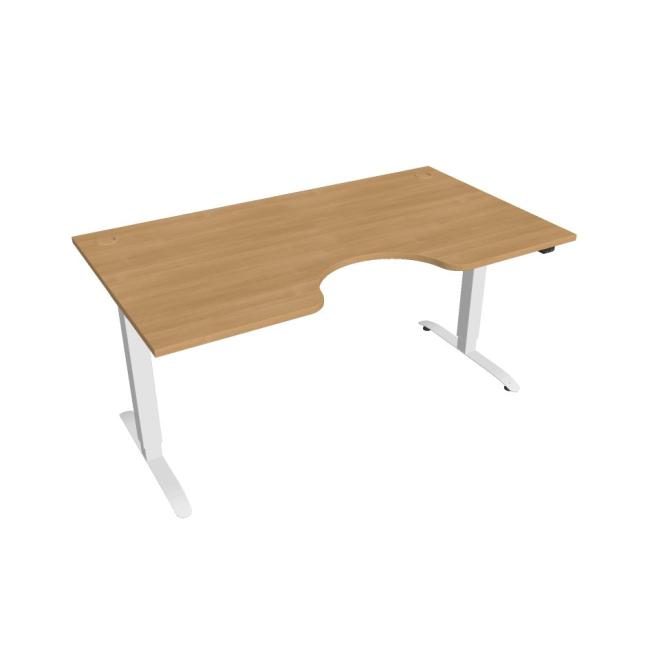 [ON916043] Motion Ergo Schreibtisch, ZO, 2S, 160x70,5-120,5x90 cm, Eiche/Weiß