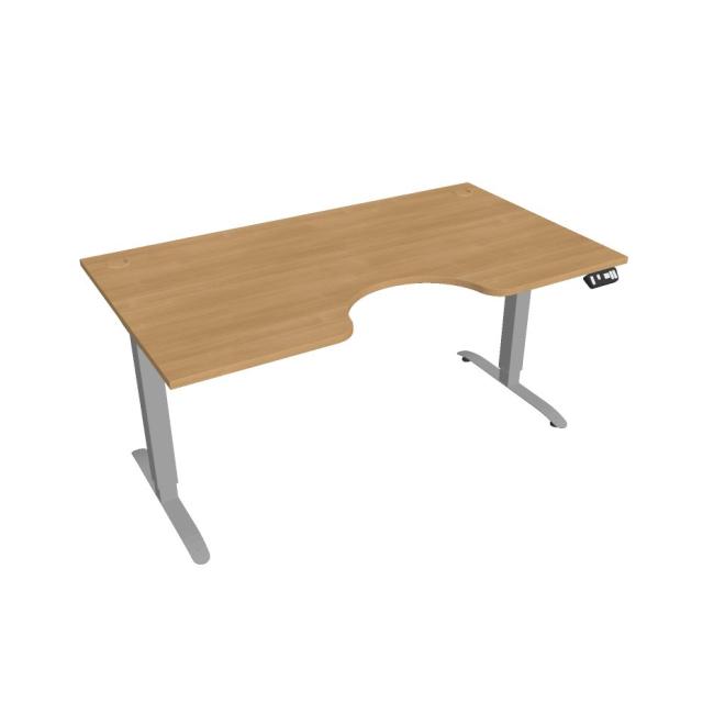 [ON916142] Motion Ergo Schreibtisch, PO, 2S, 160x70,5-120,5x90 cm, Eiche/Grau