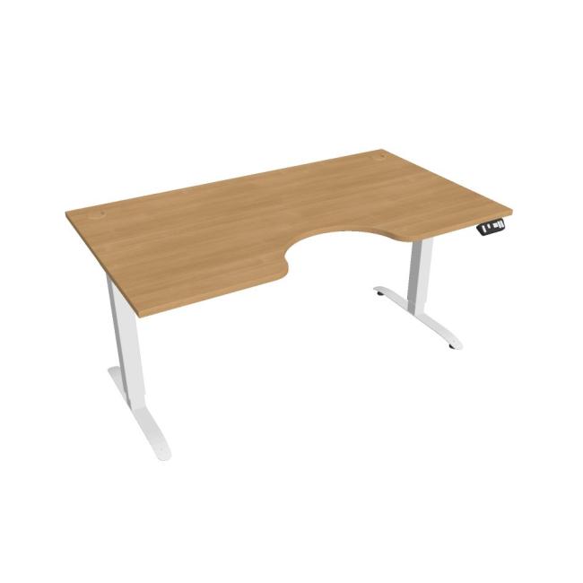 [ON916143] Motion Ergo Schreibtisch, PO, 2S, 160x70,5-120,5x90 cm, Eiche/Weiß