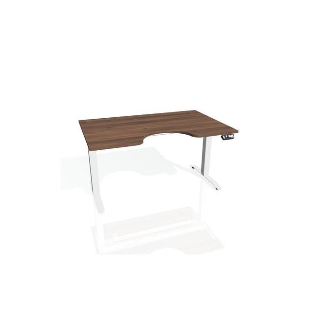 [ON916173] Motion Ergo Schreibtisch, PO, 2S, 160x70,5-120,5x90 cm, Walnuss/Weiß