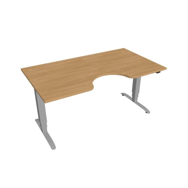 Motion Ergo Schreibtisch, ZO, 3S, 160x61-128x90 cm, Eiche/Grau