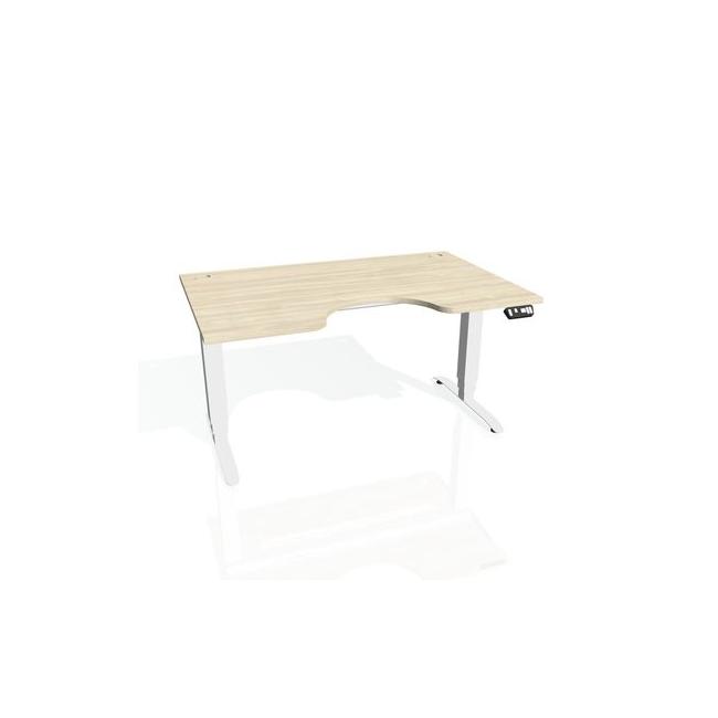 [ON916313] Motion Ergo Schreibtisch, PO, 3S, 160x61-128x90 cm, Akazie/Weiß