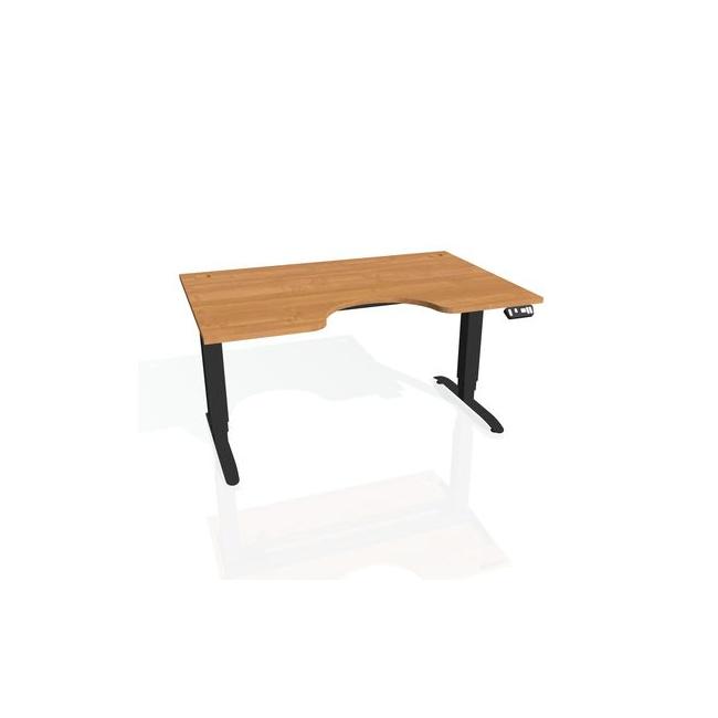 Motion Ergo Schreibtisch, PO, 3S, 160x61-128x90 cm, Erle/Schwarz
