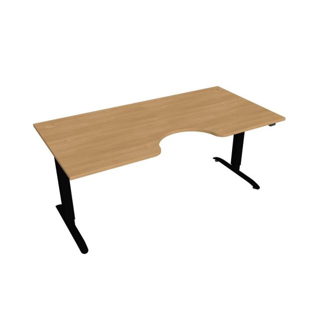 Motion Ergo Schreibtisch, ZO, 2S, 180x70,5-120,5x90 cm, Eiche/Schwarz