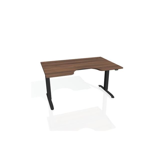 [ON918071] Motion Ergo Schreibtisch, ZO, 2S, 180x70,5-120,5x90 cm, Walnuss/Schwarz