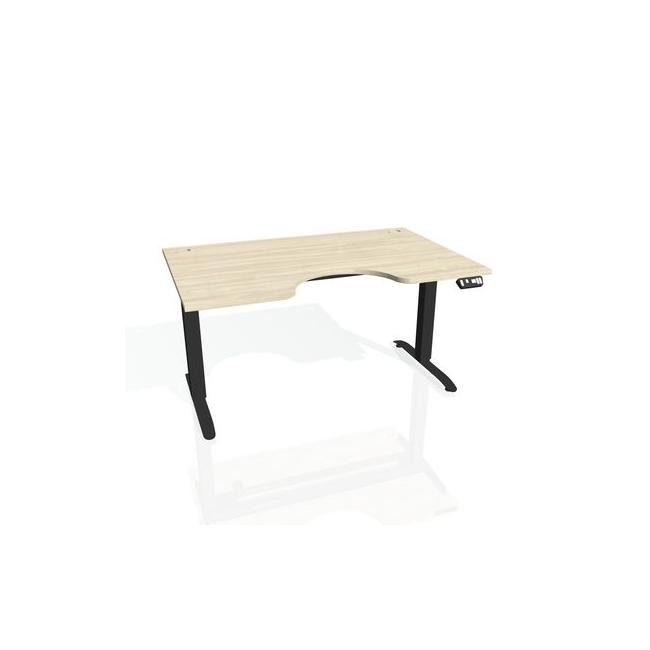 [ON918111] Motion Ergo Schreibtisch, PO, 2S, 180x70,5-120,5x90 cm, Akazie/Schwarz