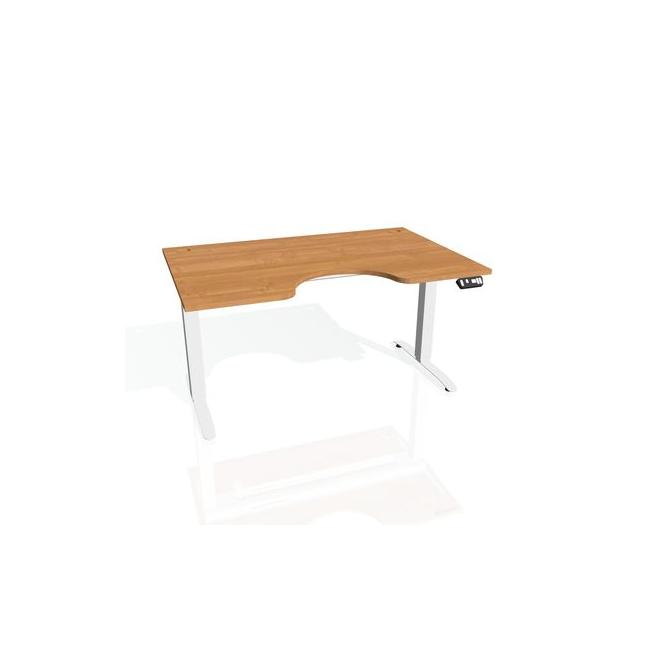 [ON918133] Motion Ergo Schreibtisch, PO, 2S, 180x70,5-120,5x90 cm, Erle/Weiß