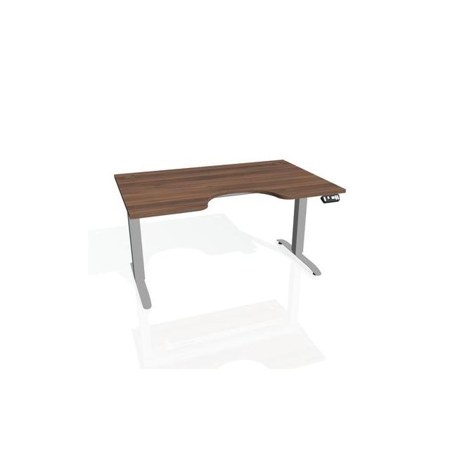 [ON918172] Motion Ergo Schreibtisch, PO, 2S, 180x70,5-120,5x90 cm, Walnuss/Grau