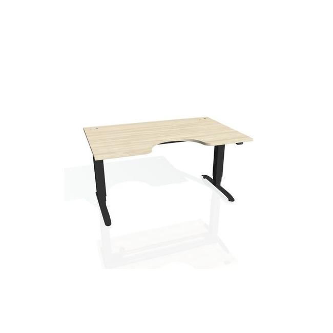 [ON918211] Motion Ergo Schreibtisch, ZO, 3S, 180x61-128x90 cm, Akazie/Schwarz