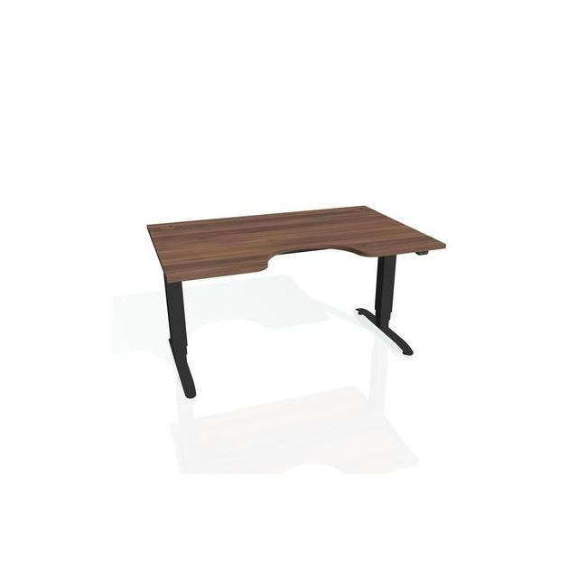 [ON918271] Motion Ergo Schreibtisch, ZO, 3S, 180x61-128x90 cm, Walnuss/Schwarz
