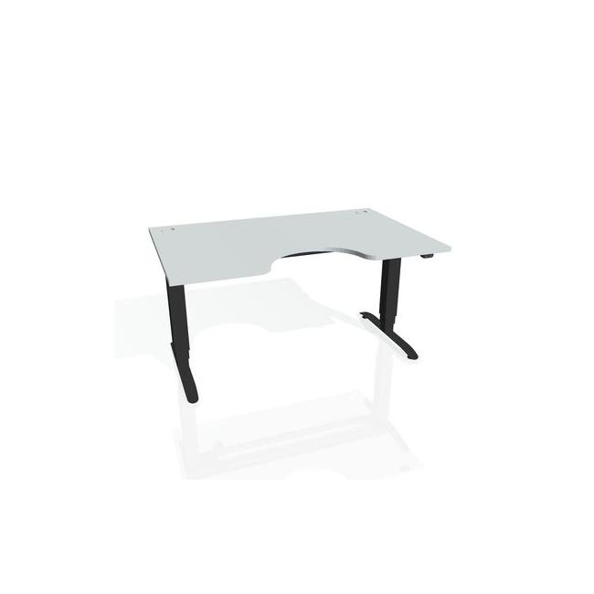 Motion Ergo Schreibtisch, ZO, 3S, 180x61-128x90 cm, grau/schwarz