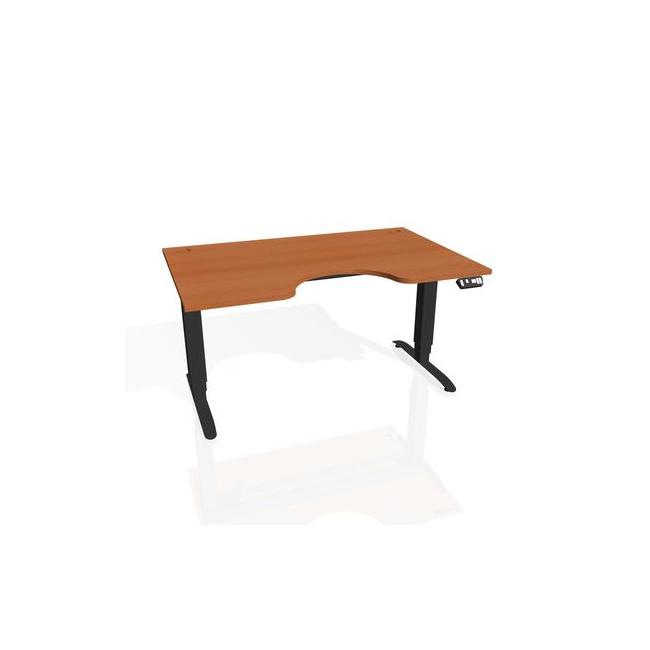 [ON918351] Motion Ergo Schreibtisch, PO, 3S, 180x61-128x90 cm, Kirsche/Schwarz