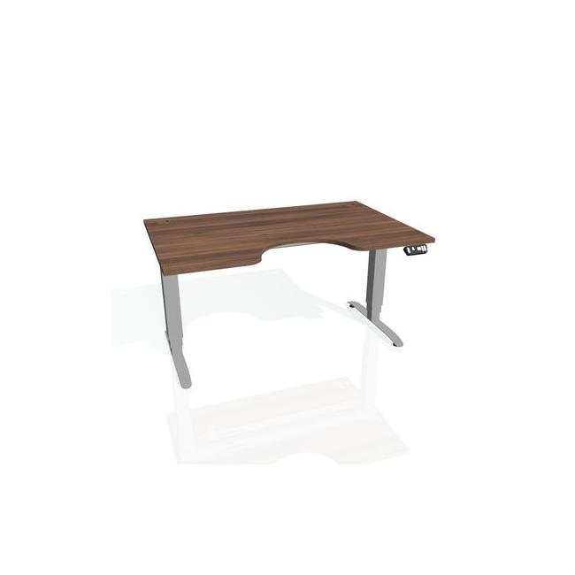 [ON918372] Motion Ergo Schreibtisch, PO, 3S, 180x61-128x90 cm, Walnuss/Grau