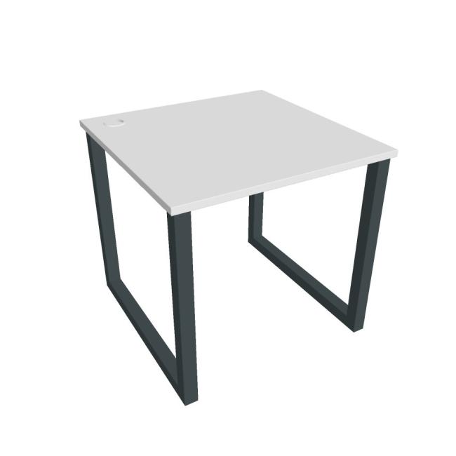 Schreibtisch UNI O, 80x75,5x80 cm, weiß/schwarz