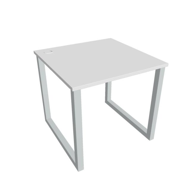 Schreibtisch UNI O, 80x75,5x80 cm, weiß/grau