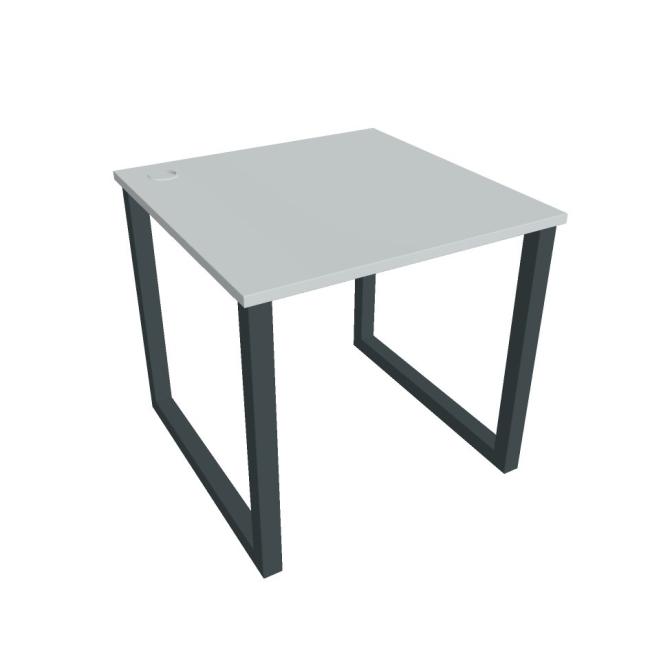 Schreibtisch UNI O, 80x75,5x80 cm, grau/schwarz
