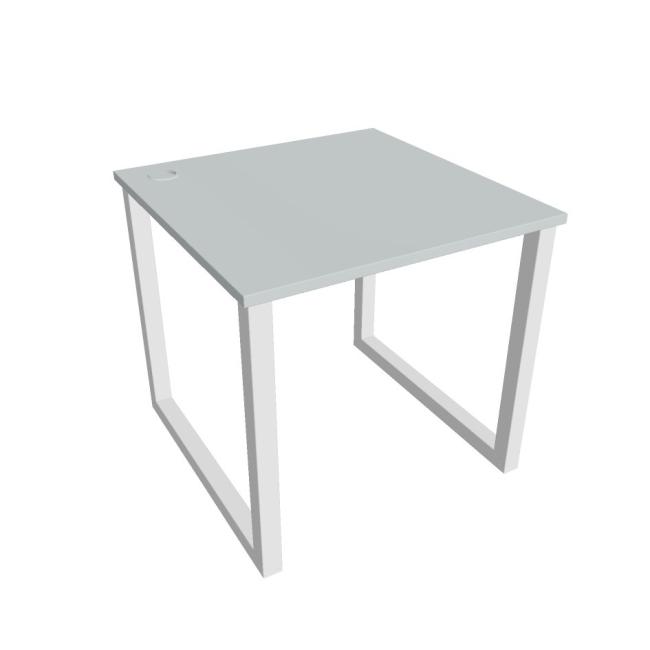 Schreibtisch UNI O, 80x75,5x80 cm, grau/weiß