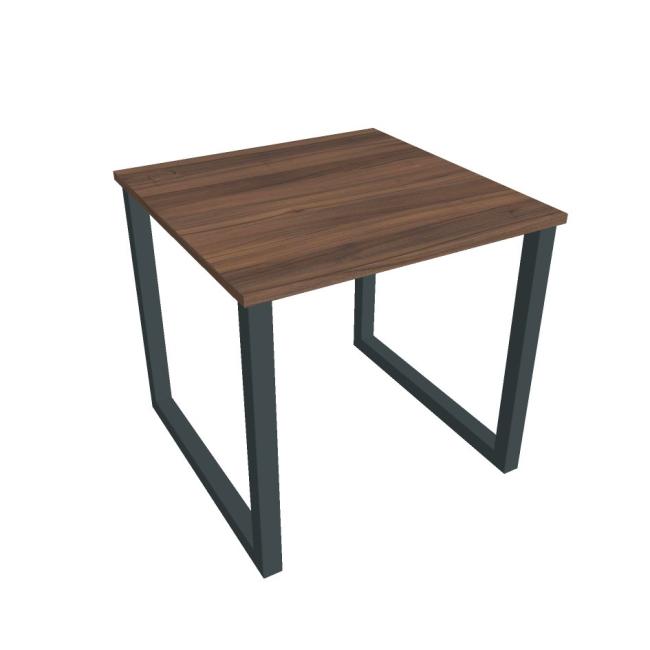 Schreibtisch UNI O, 80 x 75,5 x 80 cm, Walnuss/Schwarz