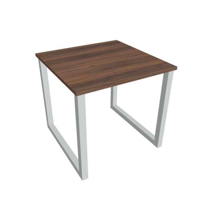 Schreibtisch UNI O, 80x75,5x80 cm, Walnuss/Grau