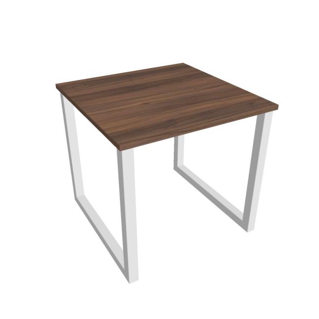 Schreibtisch UNI O, 80 x 75,5 x 80 cm, Nussbaum/Weiß