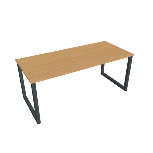 Schreibtisch UNI O, 180x75,5x80 cm, Buche/schwarz