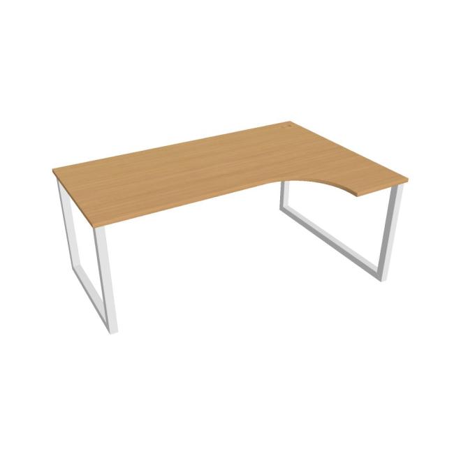 [ON918558] Schreibtisch UNI O, ergo, links, 180x75,5x120 cm, Buche/weiß