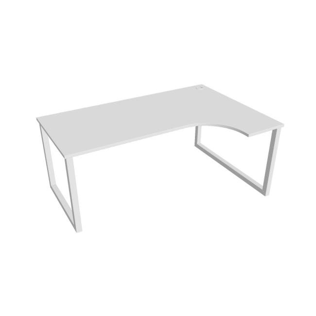 [ON918561] Schreibtisch UNI O, ergo, links, 180x75,5x120 cm, weiß/weiß