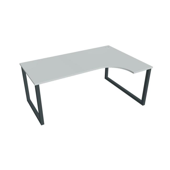 [ON918562] Schreibtisch UNI O, ergo, links, 180x75,5x120 cm, grau/schwarz