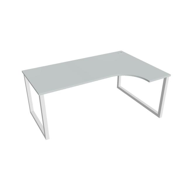 [ON918564] Schreibtisch UNI O, ergo, links, 180x75,5x120 cm, grau/weiß
